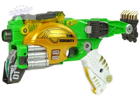 Dinobots 2w1 Dinozaur Pistolet na Strzałki Zielony Stegosaurus Tarcza Dinobots 2w1 Dinozaur Pistolet na Strzałki Zielony Stegosaurus Tarcza