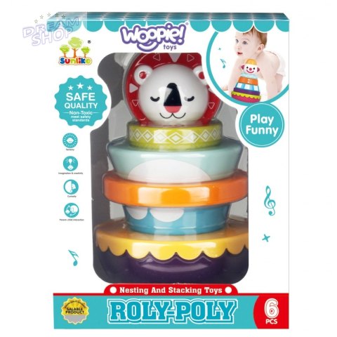 WOOPIE Zabawka Sensoryczna Układanka Piramidka dla Niemowląt 6 el. WOOPIE Zabawka Sensoryczna Układanka Piramidka dla Niemowląt 6 el.