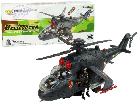 Helikopter Ogromne Skrzydła Światła Czarny Dźwięk Obraca Się Helikopter Ogromne Skrzydła Światła Czarny Dźwięk Obraca Się