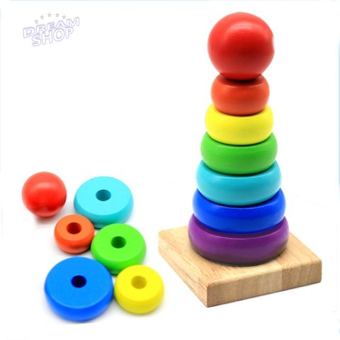 Sorter drewniany tęczowa wieża piramida kolor SC-2