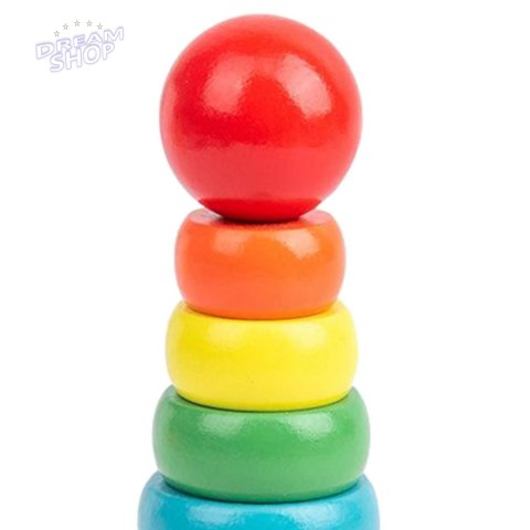 Sorter drewniany tęczowa wieża piramida kolor SC-2