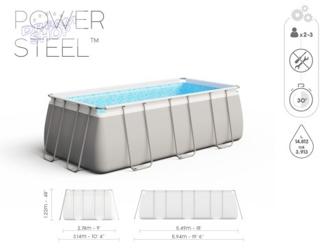 Bestway Basen STELAŻOWY 549x274x122cm 11w1 56466 Bestway Basen STELAŻOWY 549x274x122cm 11w1 56466