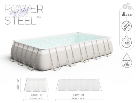 Bestway Basen STELAŻOWY 732x366x132cm 11w1 56475 Bestway Basen STELAŻOWY 732x366x132cm 11w1 56475