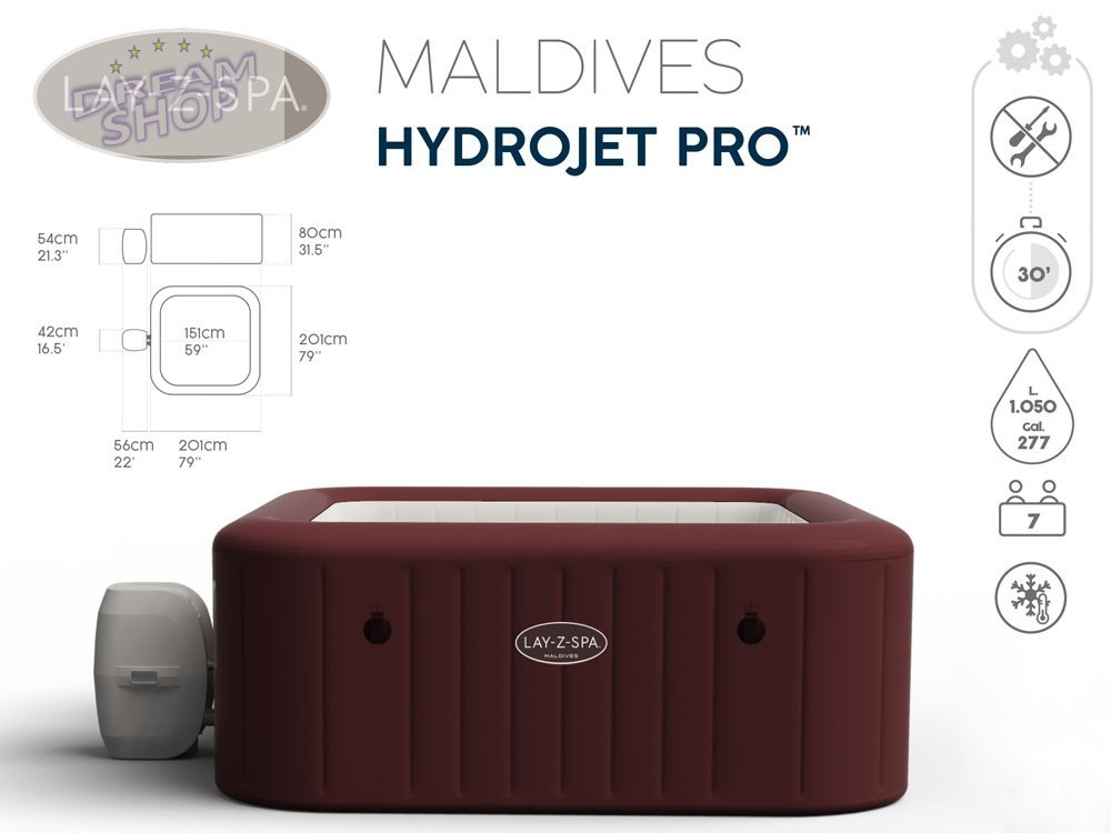 Bestway jacuzzi Lay-Z-Spa Maldives 5 - 7os 60033 Bestway jacuzzi Lay-Z-Spa Maldives 5 - 7os 60033