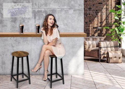 Hoker krzesło barowe metalowe okrągły FLINT RUSTIC loft Hoker krzesło barowe metalowe okrągły FLINT RUSTIC loft