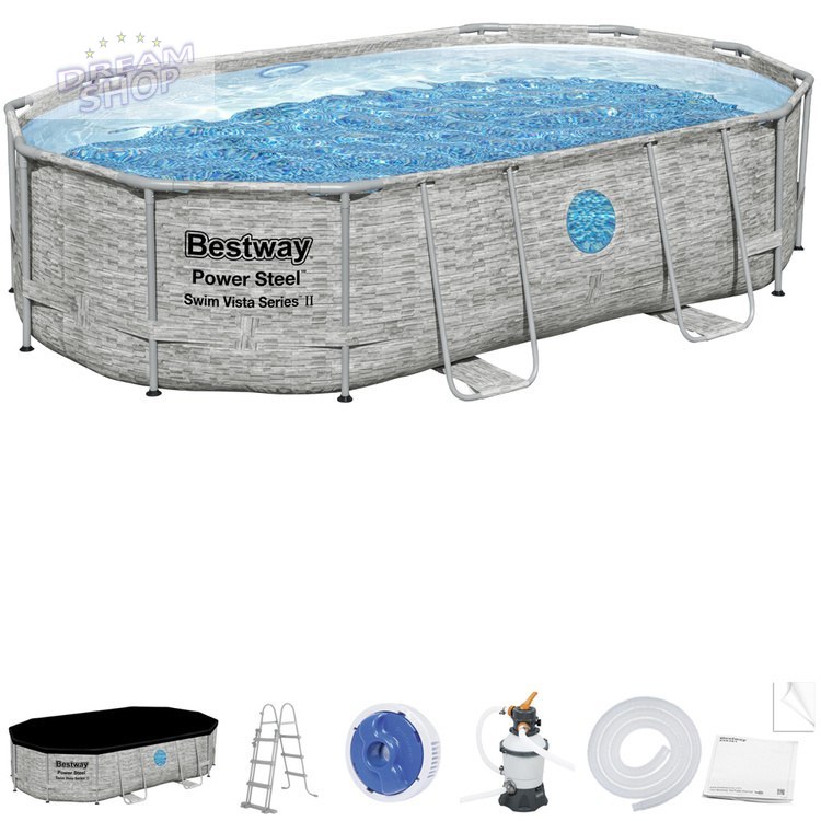 Bestway Basen stelaż 488x305x107 11w1 kamień 56946 Bestway Basen stelaż 488x305x107 11w1 kamień 56946