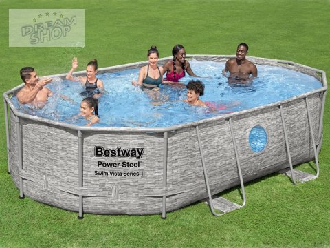 Bestway Basen stelaż 488x305x107 11w1 kamień 56946