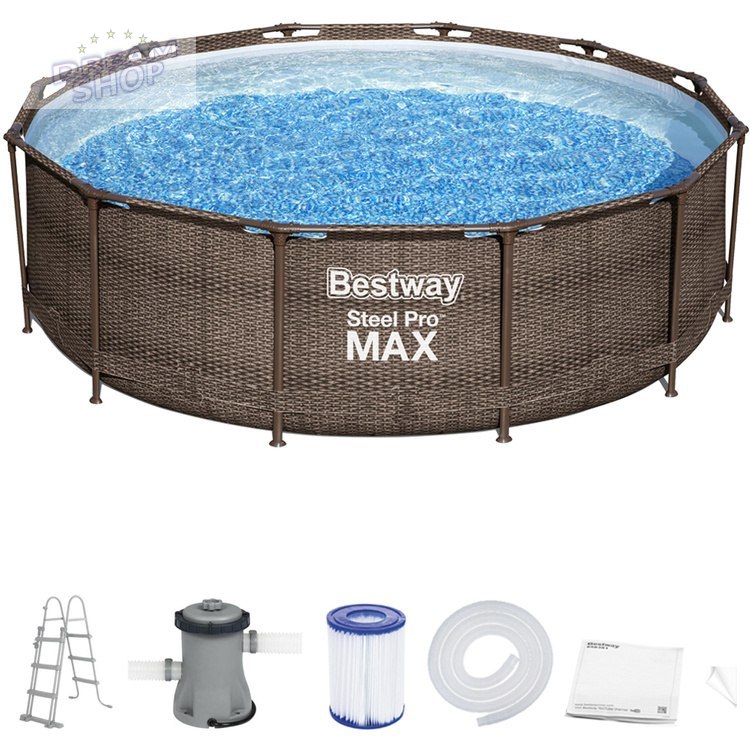 Bestway basen Stelażowy 366x100cm 9w1 rattan 56709 Bestway basen Stelażowy 366x100cm 9w1 rattan 56709