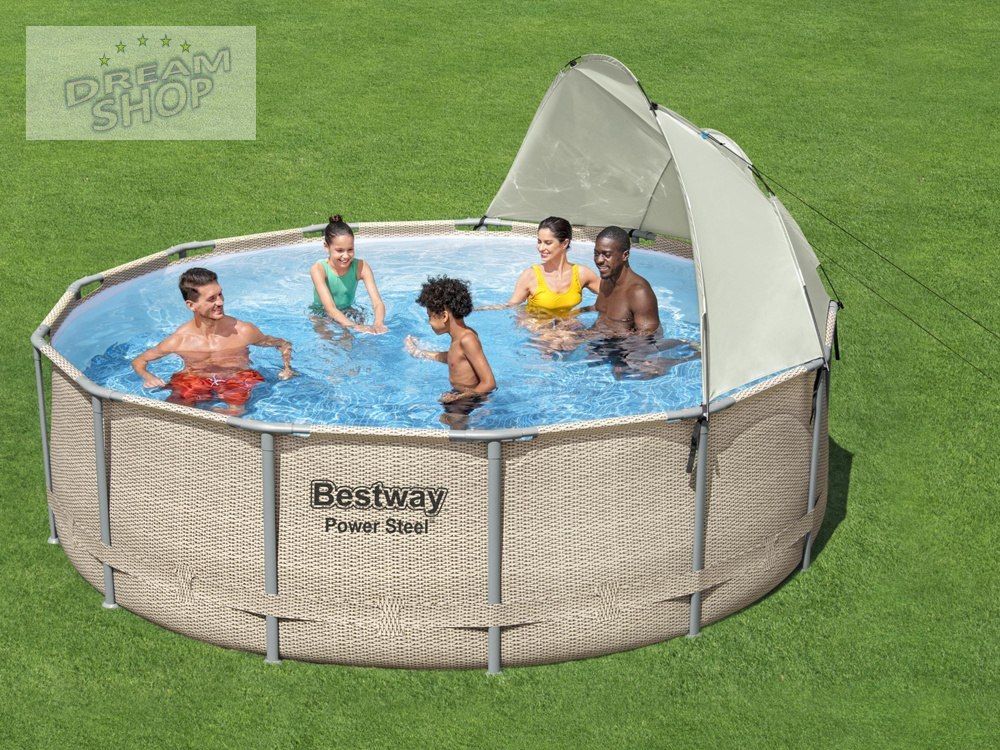 Bestway basen stelażowy 396x107cm daszek 5614V Bestway basen stelażowy 396x107cm daszek 5614V