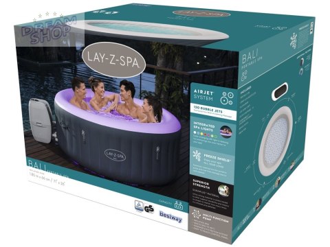 Dmuchane SPA Jacuzzi 4 osobowe 180 cm x 66 cm Bestway 60009 Dmuchane SPA Jacuzzi 4 osobowe 180 cm x 66 cm Bestway 60009