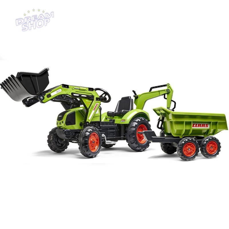 FALK Traktor CLAAS ARION z Przyczepą Maxi i Łyżką FALK Traktor CLAAS ARION z Przyczepą Maxi i Łyżką