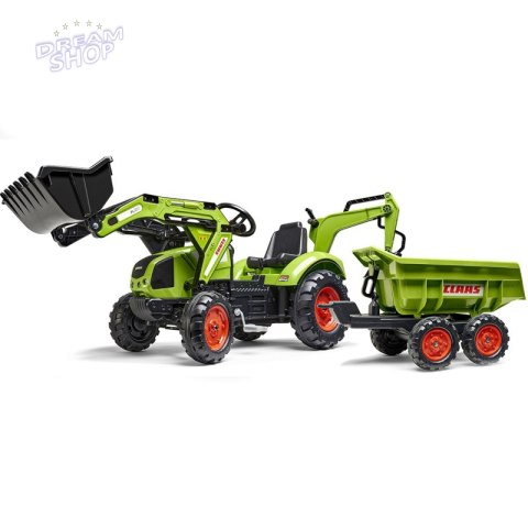 FALK Traktor CLAAS ARION z Przyczepą Maxi i Łyżką FALK Traktor CLAAS ARION z Przyczepą Maxi i Łyżką