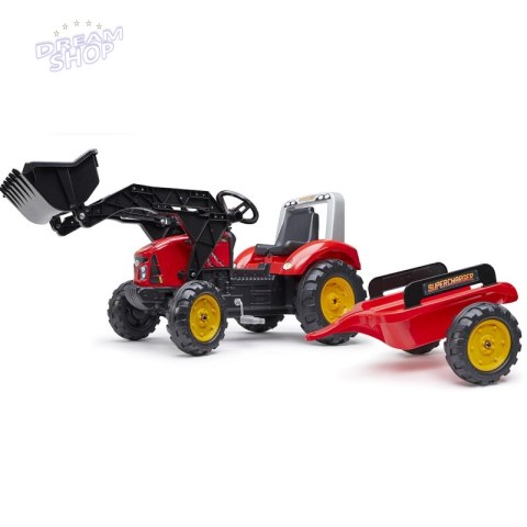 FALK Traktor na Pedały z Przyczepą Red Supercharger FALK Traktor na Pedały z Przyczepą Red Supercharger