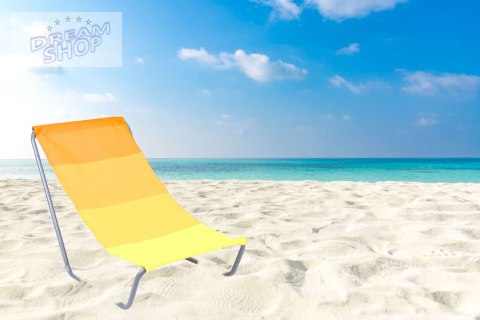Leżak turystyczny plażowy składany Olek- żółte pasy Leżak turystyczny plażowy składany Olek- żółte pasy
