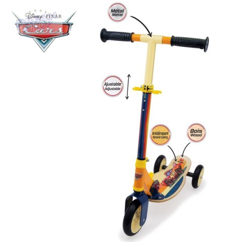 SMOBY Hulajnoga Trójkołowa Cars Auta Drewniana SMOBY Hulajnoga Trójkołowa Cars Auta Drewniana