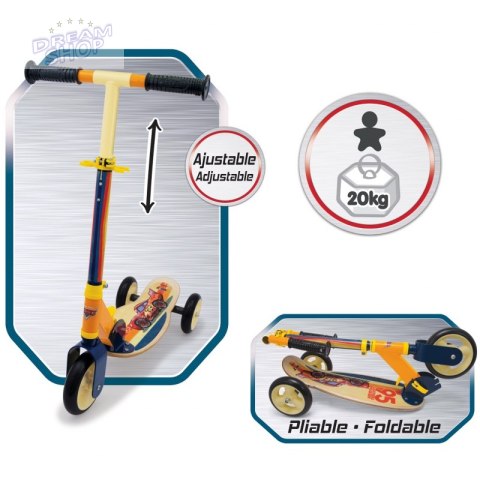 SMOBY Hulajnoga Trójkołowa Cars Auta Drewniana SMOBY Hulajnoga Trójkołowa Cars Auta Drewniana