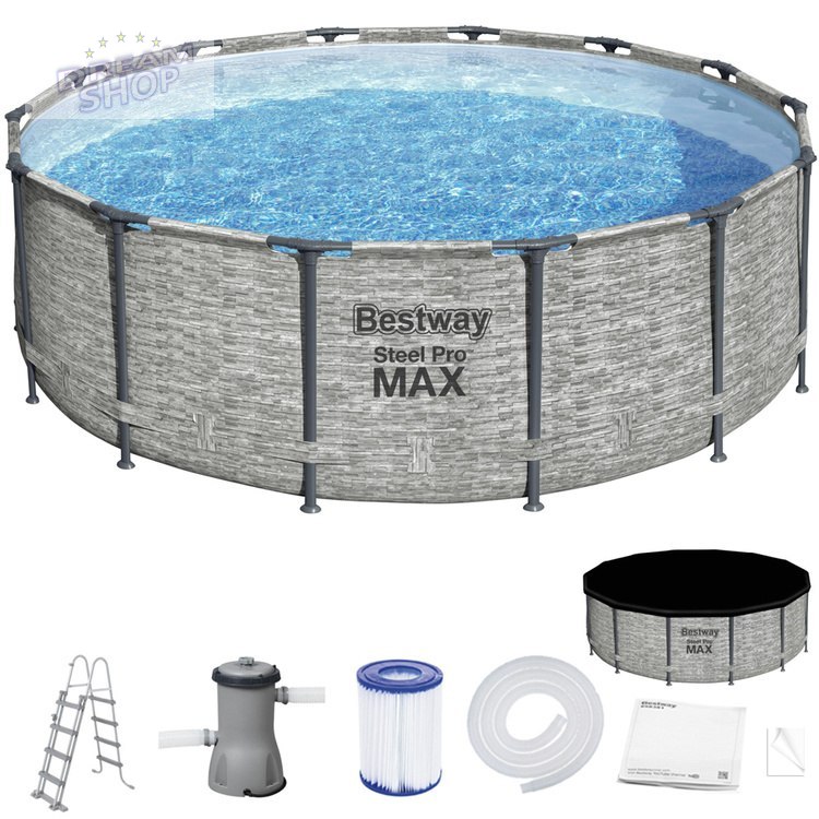 Basen Stelażowy 16FT 488x122cm Steel Pro Max BESTWAY Basen Stelażowy 16FT 488x122cm Steel Pro Max BESTWAY