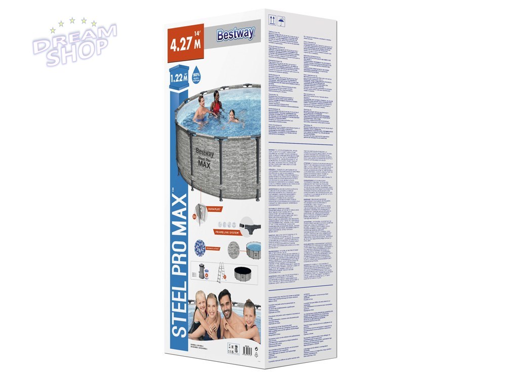 Basen Stelażowy 16FT 488x122cm Steel Pro Max BESTWAY Basen Stelażowy 16FT 488x122cm Steel Pro Max BESTWAY