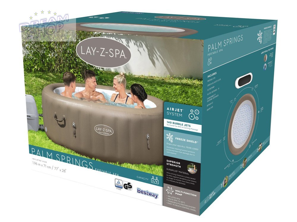 Bestway Lay-Z-Spa Palm Springs jacuzzi 4-6os 60017 Bestway Lay-Z-Spa Palm Springs jacuzzi 4-6os 60017