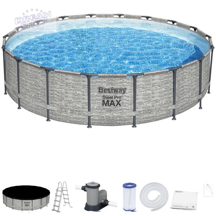 Bestway basen stelażowy 549x122cm 8w1 kamień 5618Y Bestway basen stelażowy 549x122cm 8w1 kamień 5618Y