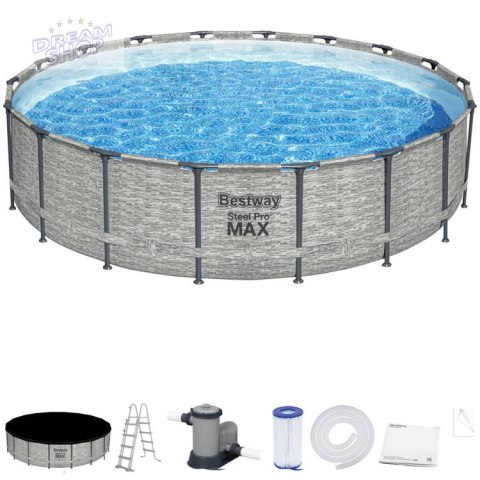 Bestway basen stelażowy 549x122cm 8w1 kamień 5618Y Bestway basen stelażowy 549x122cm 8w1 kamień 5618Y