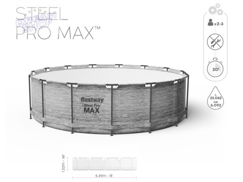 Bestway basen stelażowy 549x122cm 8w1 kamień 5618Y Bestway basen stelażowy 549x122cm 8w1 kamień 5618Y