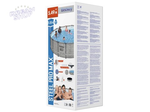 Bestway basen stelażowy 549x122cm 8w1 kamień 5618Y Bestway basen stelażowy 549x122cm 8w1 kamień 5618Y