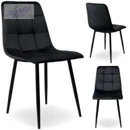 Krzesło aksamitne DENVER velvet Czarne