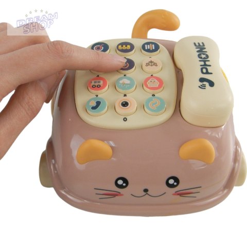 Telefon kotek jeździk dźwięk światło gryzak 9058R