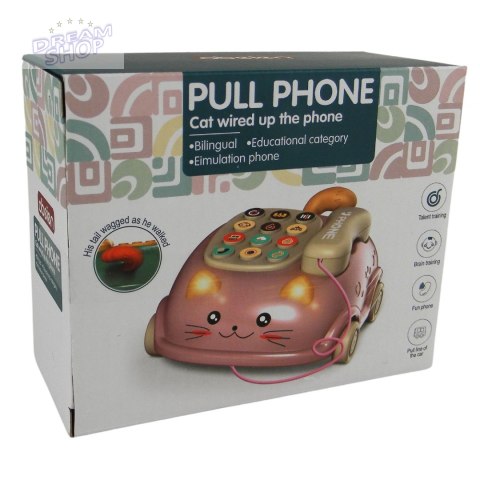 Telefon kotek jeździk dźwięk światło gryzak 9058R
