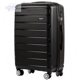 DQ181-03, Duża walizka podróżna Wings M, Black- POLIPROPYLEN