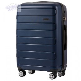 DQ181-03, Duża walizka podróżna Wings M, Blue- POLIPROPYLEN