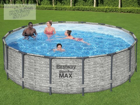 Bestway Basen stelażowy 488x122 kamień 10w1 5619E Bestway Basen stelażowy 488x122 kamień 10w1 5619E