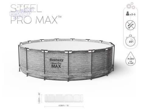 Bestway Basen stelażowy 488x122 kamień 10w1 5619E Bestway Basen stelażowy 488x122 kamień 10w1 5619E