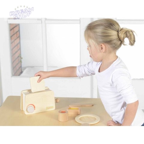 Drewniany Toster + Masło Kromka Nóż Talerz Dżem Masterkidz Drewniany Toster + Masło Kromka Nóż Talerz Dżem Masterkidz