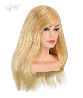 Głowa fryzjerska treningowa naturalne włosy blond