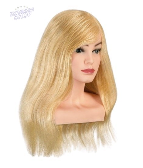 Głowa fryzjerska treningowa naturalne włosy blond Głowa fryzjerska treningowa naturalne włosy blond