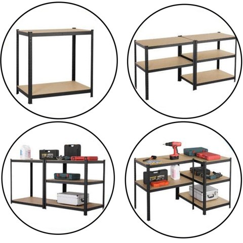 Regał magazynowy 5 poziomów czarny 180x90x40 nośność 875 kg
