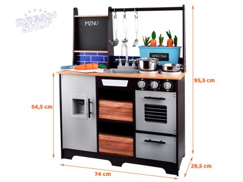 Loft Kuchnia drewniana dla dzieci lodówka ZA4129