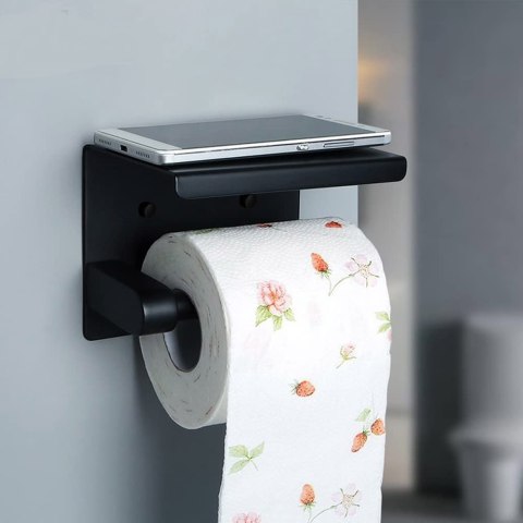 Uchwyt na papier toaletowy BELIK czarny