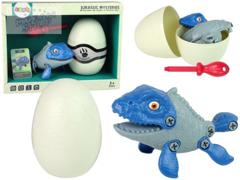 Zestaw Dinozaur Mosasaur z Jajkiem DIY Śrubokręt Niebieski Zestaw Dinozaur Mosasaur z Jajkiem DIY Śrubokręt Niebieski