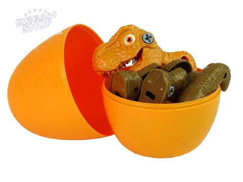Zestaw Dinozaur Tyranozaur Rex z Jajkiem DIY Śrubokręt Pomarańczowy