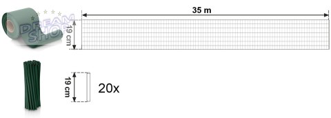 Taśma ogrodzeniowa 19 cm x 35 m zielona Taśma ogrodzeniowa 19 cm x 35 m zielona