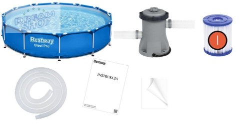 Bestway Basen stelażowy 366cm x 76cm 8w1 56681 Bestway Basen stelażowy 366cm x 76cm 8w1 56681