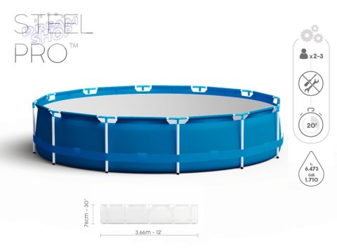 Bestway Basen stelażowy 366cm x 76cm 8w1 56681 Bestway Basen stelażowy 366cm x 76cm 8w1 56681