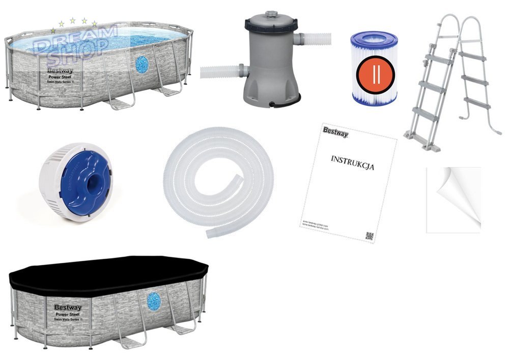 Bestway Basen stelażowy 427x250x100 11w1 56714 Bestway Basen stelażowy 427x250x100 11w1 56714