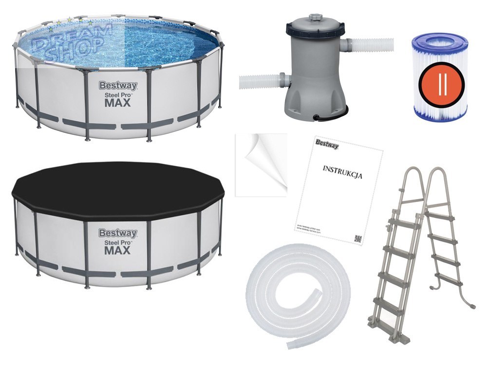 Bestway basen stelażowy 396x122cm 8w1 5618W Bestway basen stelażowy 396x122cm 8w1 5618W