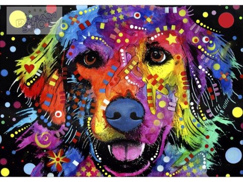 Haft Diamentowy, Obraz, Mozaika Diamentowa Diamond Painting, ABSTRAKCYJNY PIES 40x30cm Haft Diamentowy, Obraz, Mozaika Diamentowa Diamond Painting, ABSTRAKCYJNY PIES 40x30cm