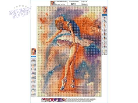 Haft Diamentowy, Obraz, Mozaika Diamentowa Diamond Painting, BALETNICA W TAŃCU 30x40cm Haft Diamentowy, Obraz, Mozaika Diamentowa Diamond Painting, BALETNICA W TAŃCU 30x40cm