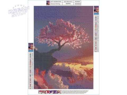 Haft Diamentowy, Obraz, Mozaika Diamentowa Diamond Painting, DRZEWO W CHMURACH 30x40cm Haft Diamentowy, Obraz, Mozaika Diamentowa Diamond Painting, DRZEWO W CHMURACH 30x40cm